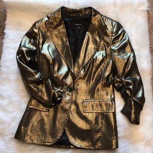 Bebe Gold Blazer w/Snake Print Lining